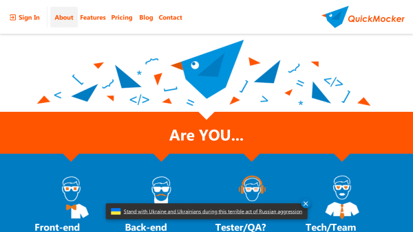 QuickMocker's website screenshot