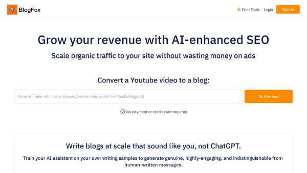 BlogFox's website screenshot