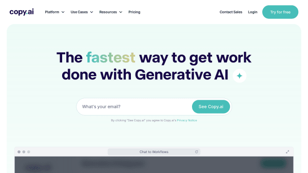 CopyAI's website screenshot