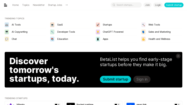 BetaList's website screenshot