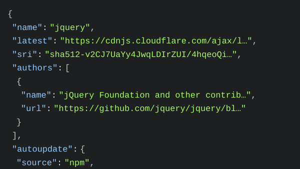 CDNJS's website screenshot