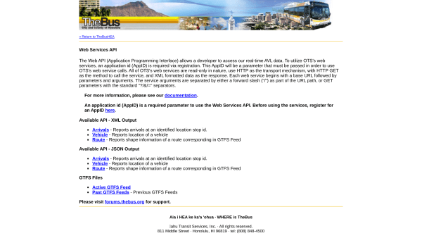 Transport for Honolulu, US's website screenshot