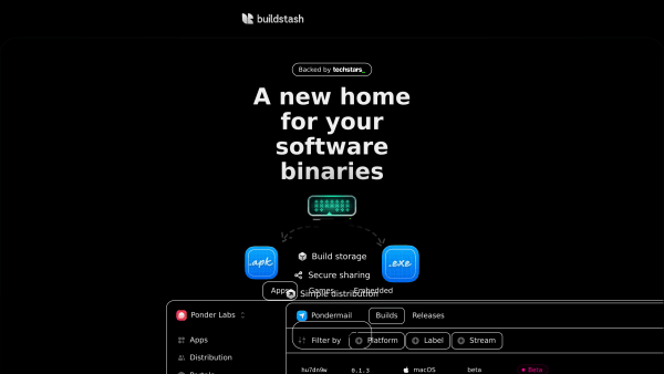 Buildstash's website screenshot