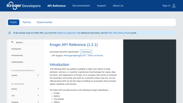 Kroger's website screenshot