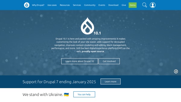 Drupal's website screenshot