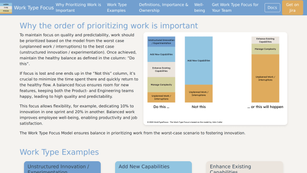 Work Type Focus's website screenshot
