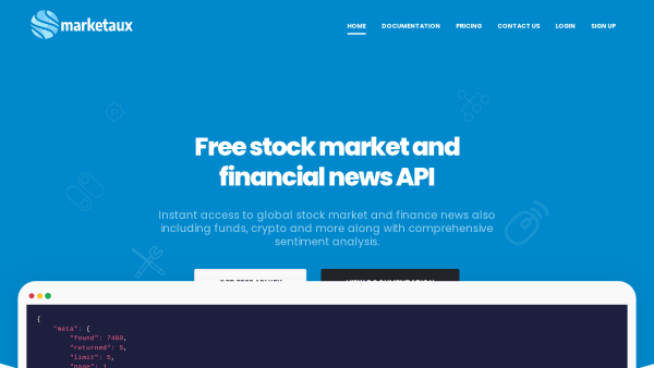 MarketAux's website screenshot
