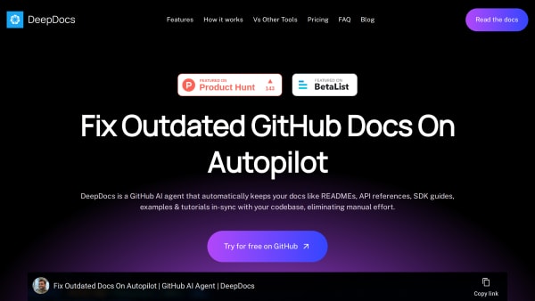 DeepDocs's website screenshot
