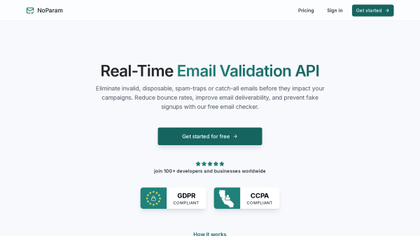NoParam's website screenshot