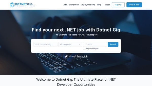 Dotnet Gig's website screenshot