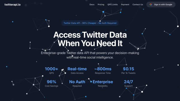 TwitterApi.IO's website screenshot