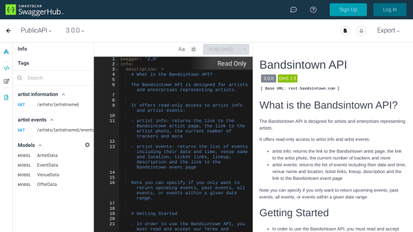 Bandsintown's website screenshot