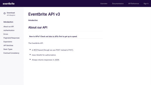 Eventbrite's website screenshot