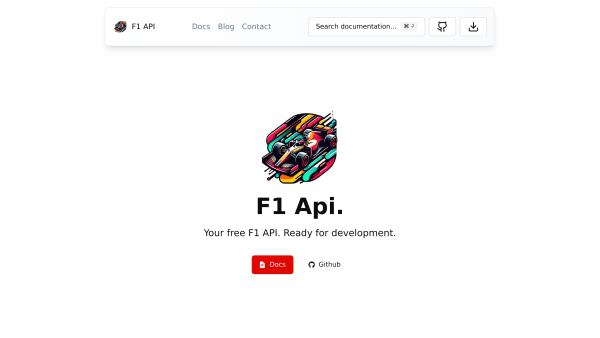 F1 API's website screenshot