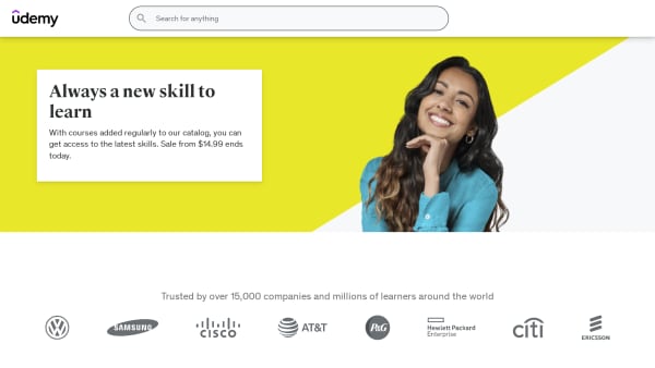 Udemy's website screenshot
