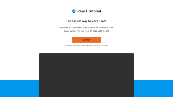 React Tutorial's website screenshot