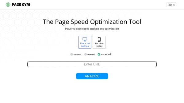 PageGym's website screenshot