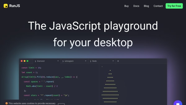 RunJS's website screenshot