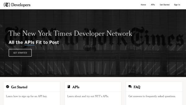 New York Times's website screenshot