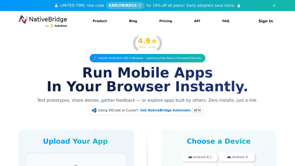 NativeBridge's website screenshot