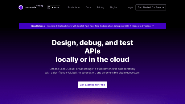 Insomnia's website screenshot