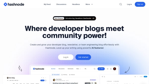 Hashnode's website screenshot