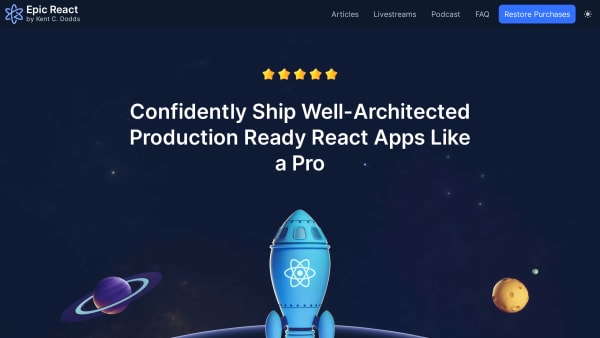 Epic React's website screenshot