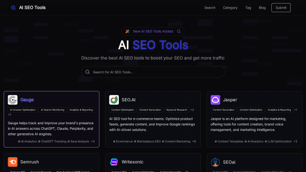 AI SEO Tools's website screenshot