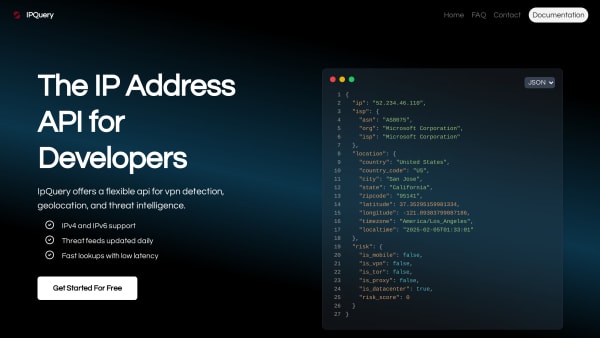 IPQuery's website screenshot