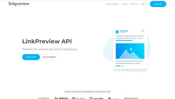 LinkPreview's website screenshot