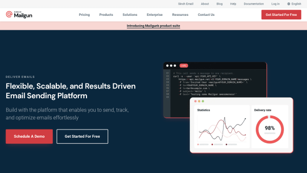 Mailgun's website screenshot