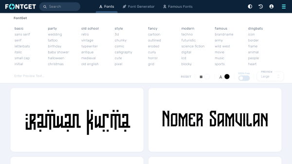 Font Get's website screenshot