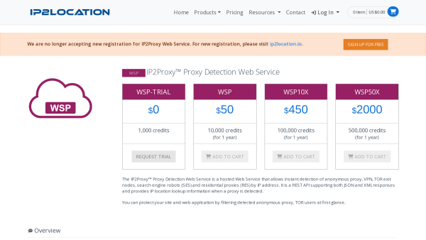 IP2Proxy's website screenshot