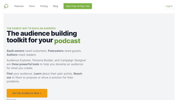 Get The Audience's website screenshot