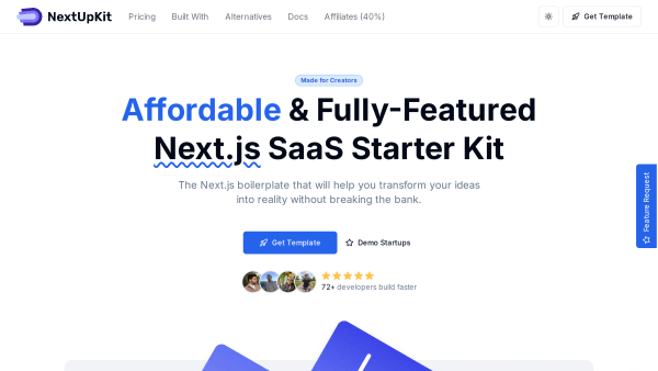 NextUpKit's website screenshot