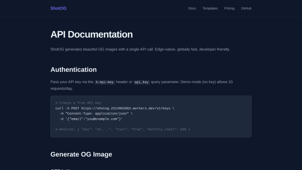 ShotOG's website screenshot