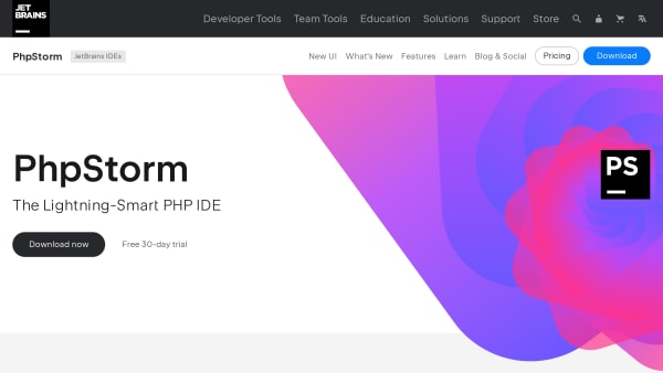 PhpStorm's website screenshot