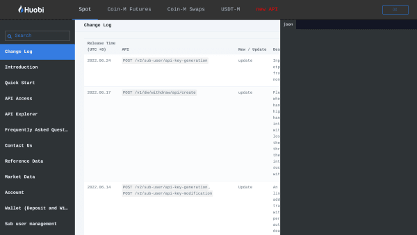Huobi's website screenshot