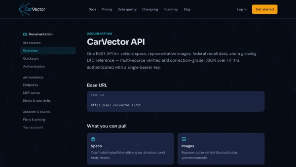 CarVector's website screenshot