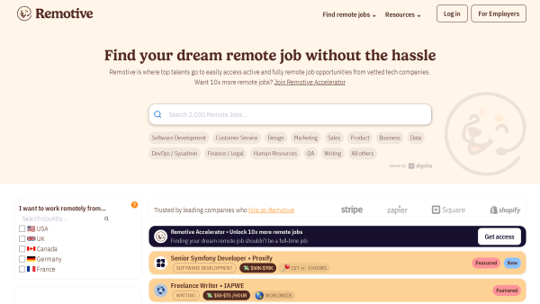 Remotive's website screenshot