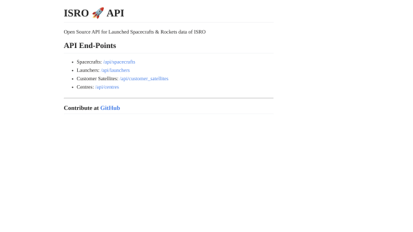 ISRO's website screenshot