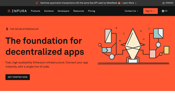 INFURA Ethereum's website screenshot