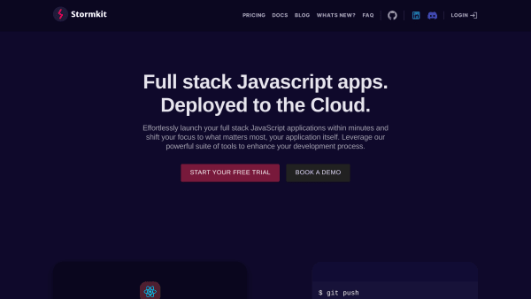 Stormkit's website screenshot
