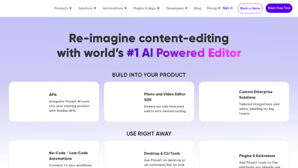 Picsart's website screenshot