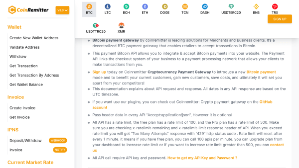 Coinremitter's website screenshot