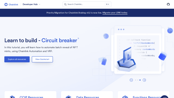 Chainlink's website screenshot