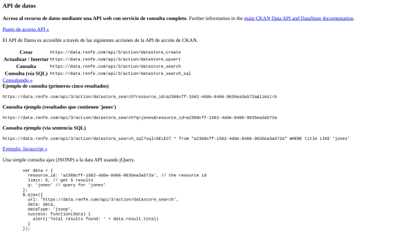Transport for Spain's website screenshot