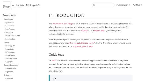 Art Institute of Chicago's website screenshot