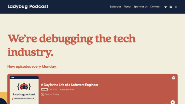 Ladybug's website screenshot