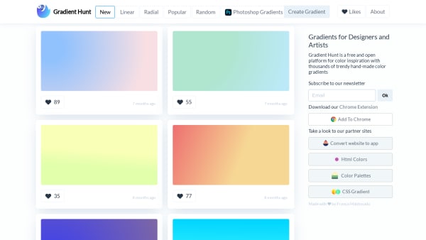 Gradient's website screenshot